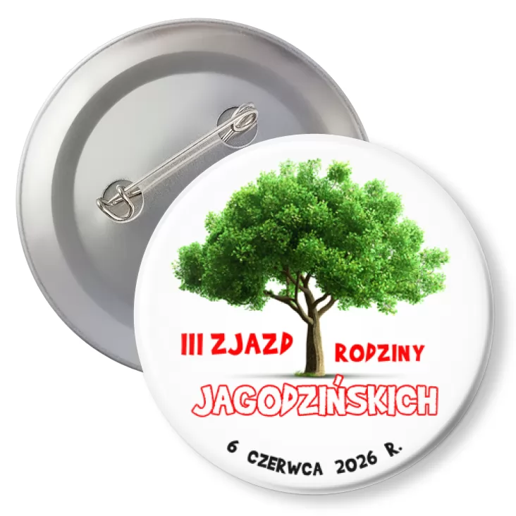 przypinka z agrafką III Zjazd Rodziny Jagodzińskich