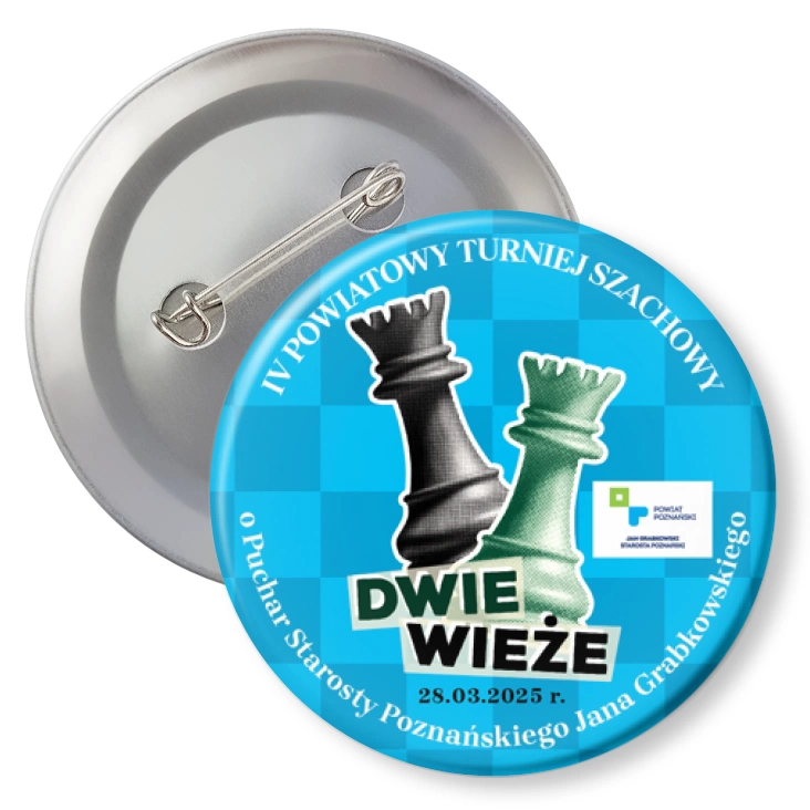 przypinka z agrafką IV Turniej Szachowy Dwie Wieże ZSP Napachanie