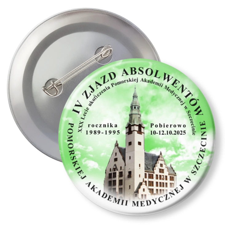 przypinka z agrafką IV Zjazd Absolwentów Akademii Medycznej w Szczecinie