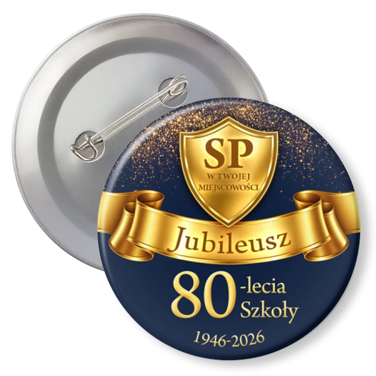 przypinka z agrafką Jubileusz 80-lecia szkoły