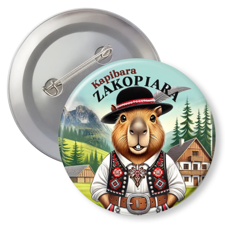 przypinka z agrafką Kapibara Zakopiara