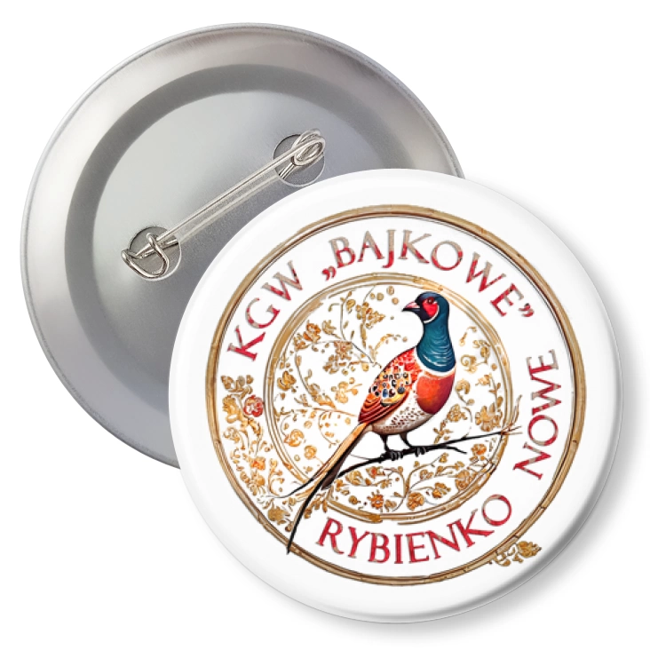 przypinka z agrafką KGW Bajkowe Rybienko Nowe