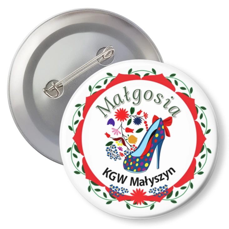 przypinka z agrafką KGW Małyszyn