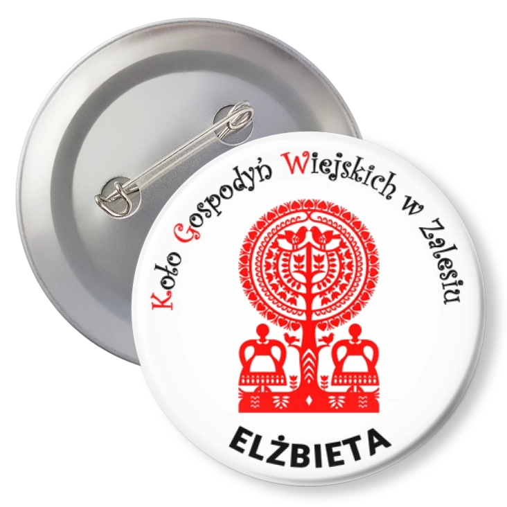 przypinka z agrafką KGW w Zalesiu