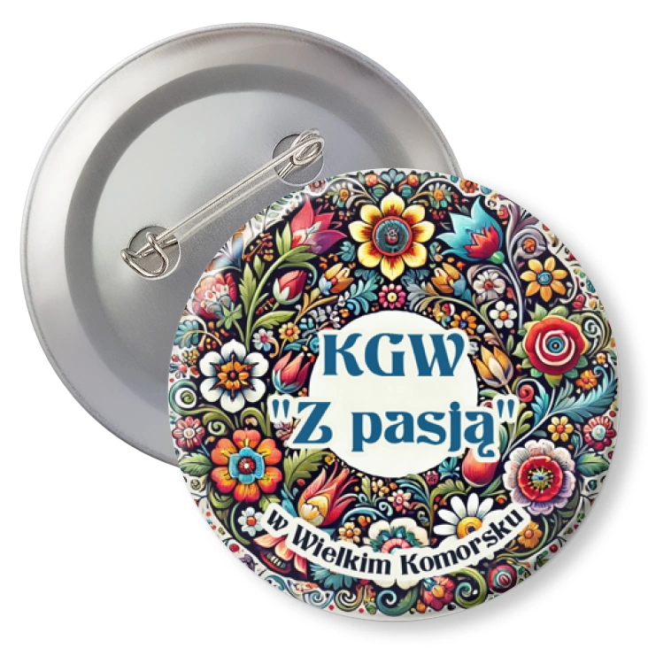 przypinka z agrafką KGW Z Pasją w Wielkim Komorsku