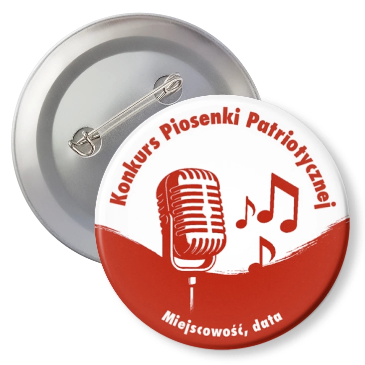 przypinka z agrafką Konkurs piosenki patriotycznej
