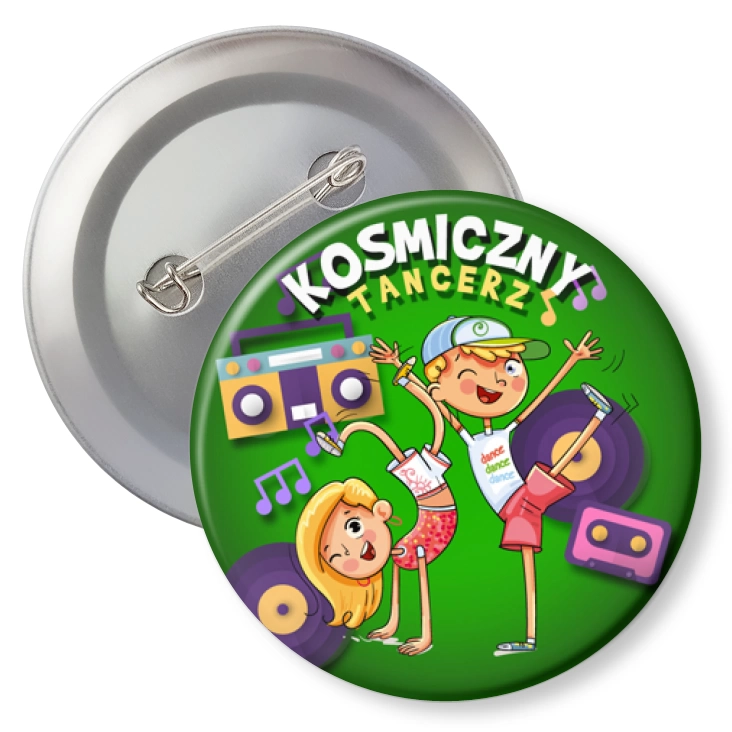przypinkaKosmiczny tancerz na zielonym tle