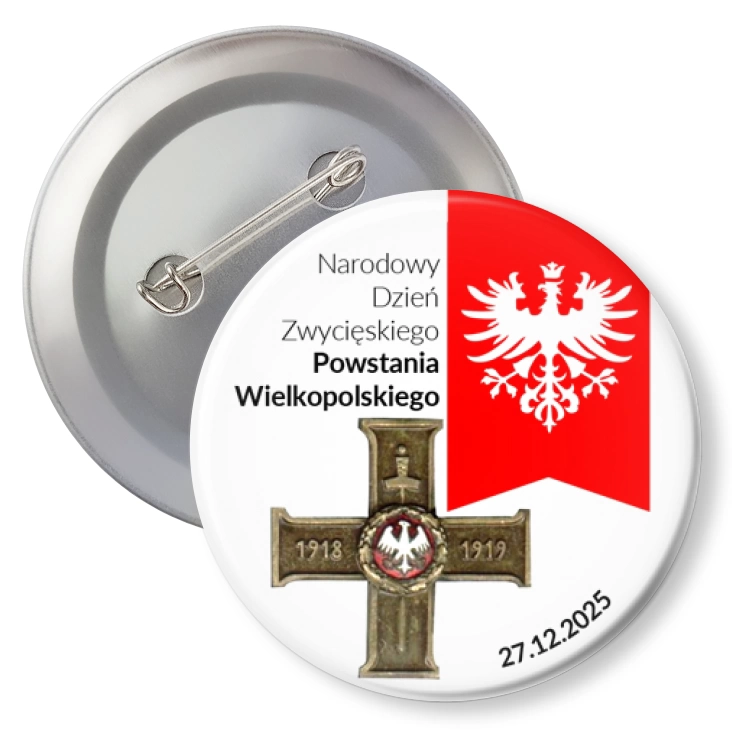 przypinka z agrafką Krzyż Powstania Wielkopolskiego