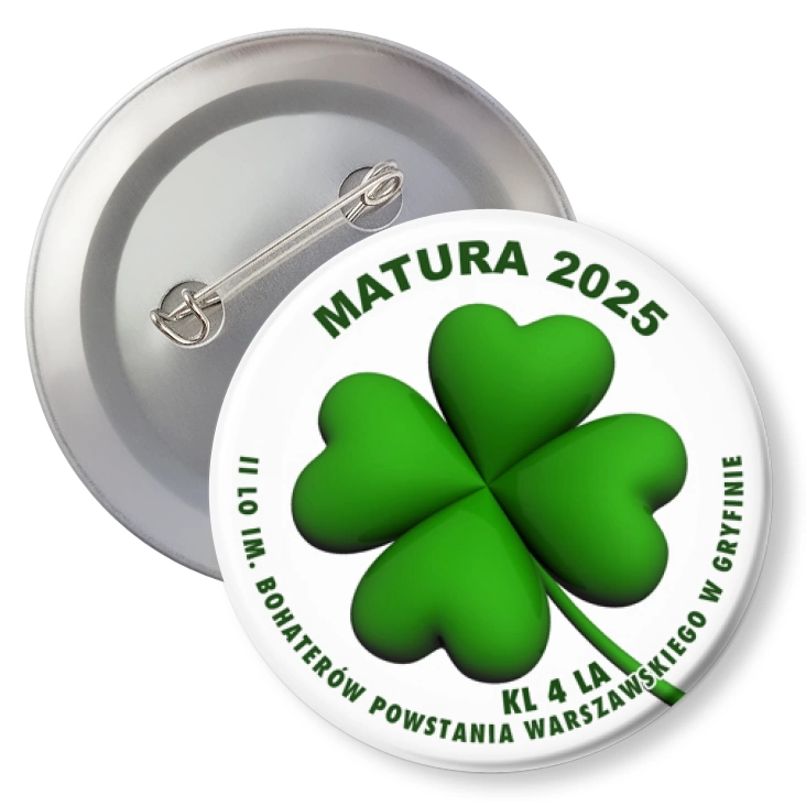 przypinka z agrafką Matura 2025 II LO w Gryfinie