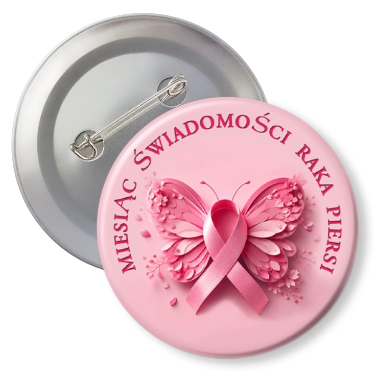 przypinkaMiesiąc świadomości raka piersi motyl