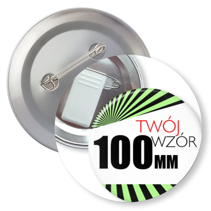 przypinkaPrzypinka 100mm żabka i agrafka Twój wzór