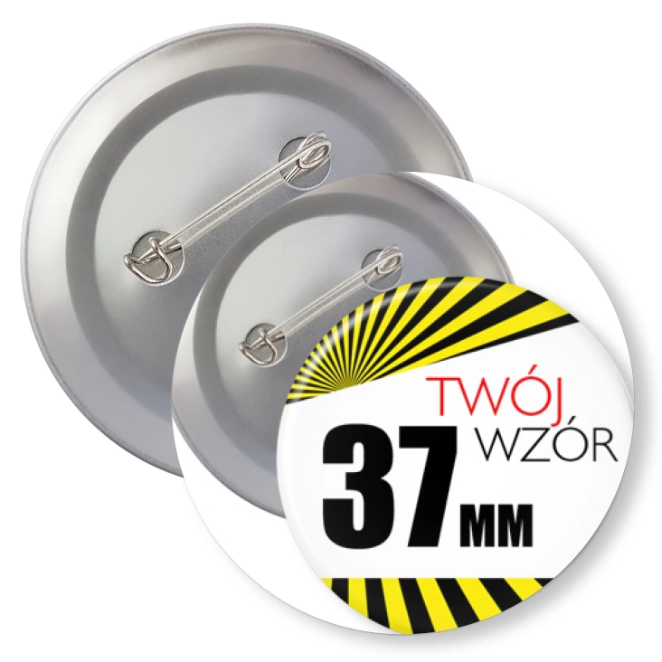 przypinkaPrzypinka 37mm z agrafką Twój wzór