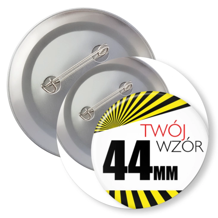 przypinkaPrzypinka 44mm z agrafką Twój wzór
