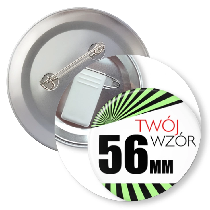 przypinkaPrzypinka 56mm żabka i agrafka Twój wzór