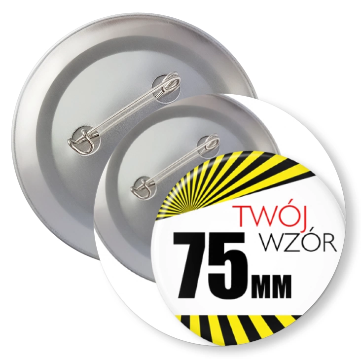 przypinkaPrzypinka 75mm z agrafką Twój wzór