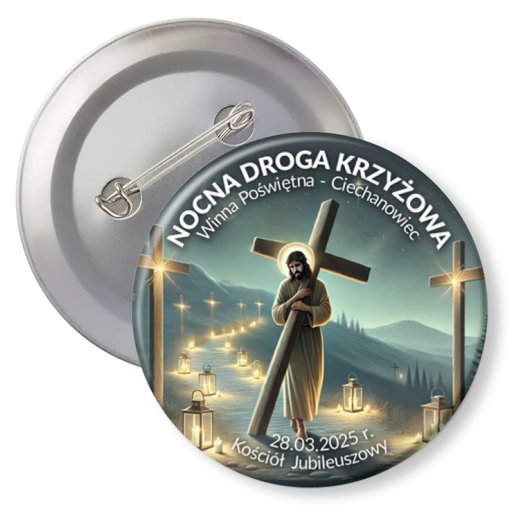 przypinka z agrafką Nocna Droga Krzyżowa