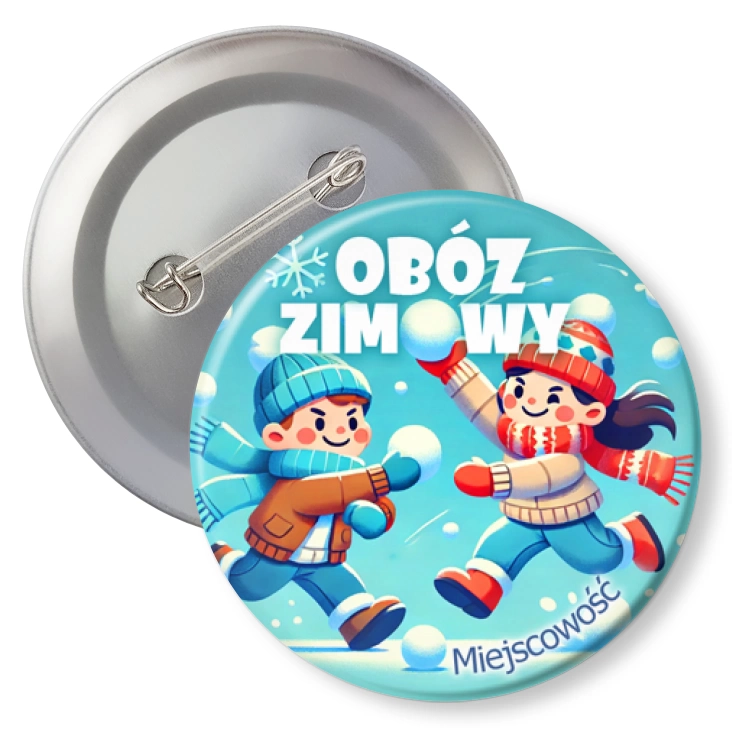 przypinkaObóz zimowy zabawa śnieżkami