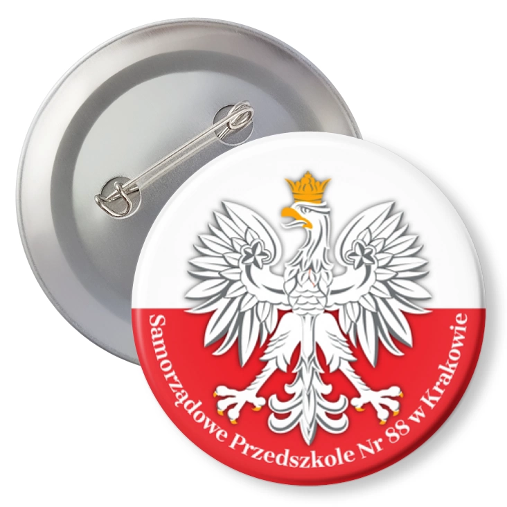 przypinka z agrafką Orzeł Samorządowe Przedszkole Nr 88 w Krakowie