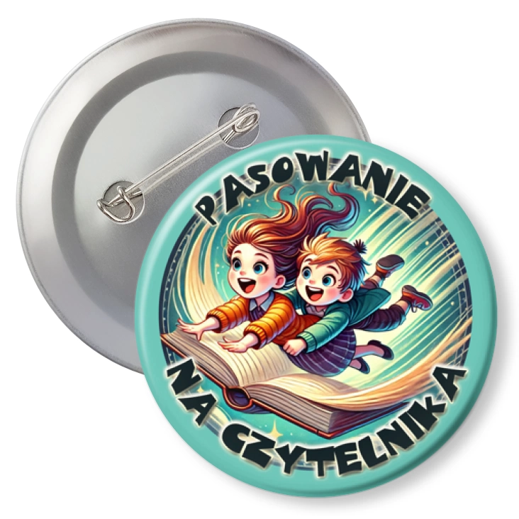 przypinkaPasowanie na czytelnika lot na książce