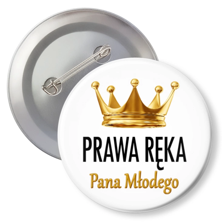 przypinka z agrafką Prawa ręka Pana Młodego