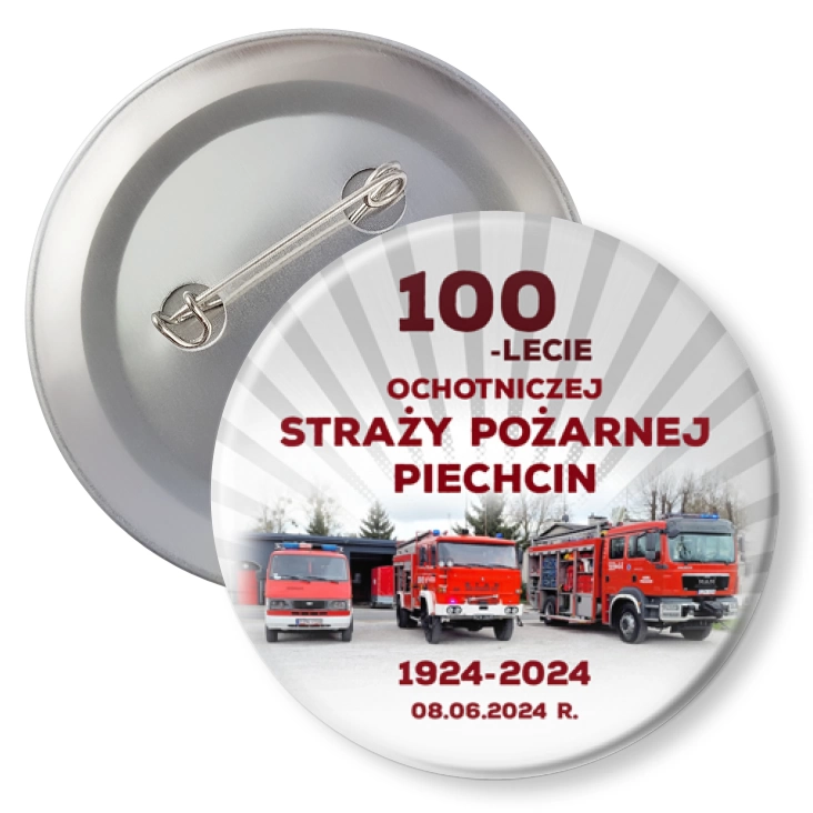 przypinka z agrafką 100-lecie OSP Piechcin