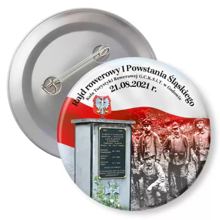 przypinka z agrafką 102 rocznica I Powstania Śląskiego Rajd Rowerowy