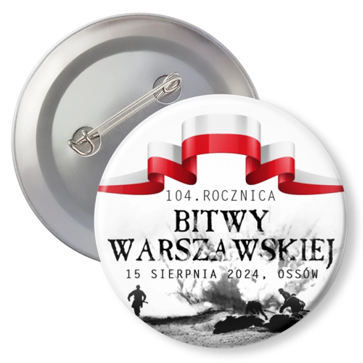 przypinka z agrafką 104. Rocznica Bitwy Warszawskiej Ossów