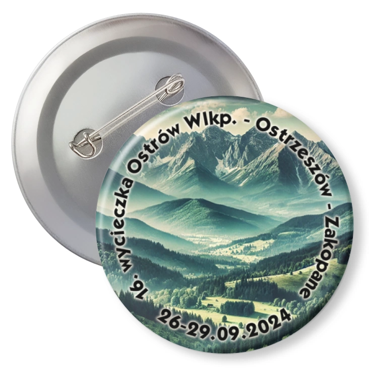 przypinka z agrafką 16. wycieczka Ostrzeszów - Ostrów Wlkp. - Zakopane