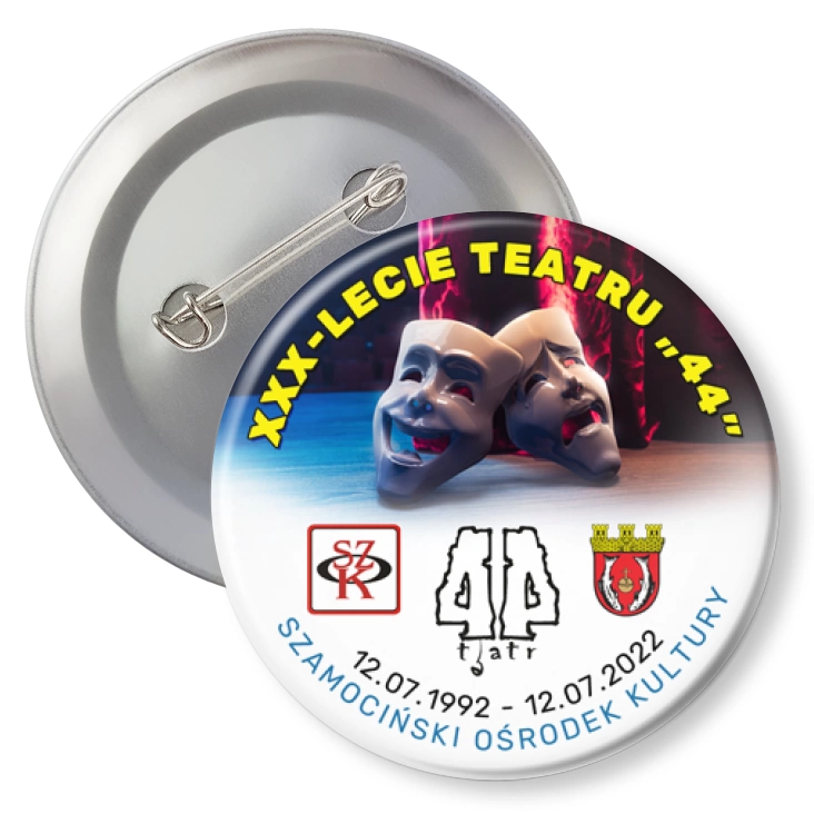 przypinka z agrafką 30-lecie Teatru 44