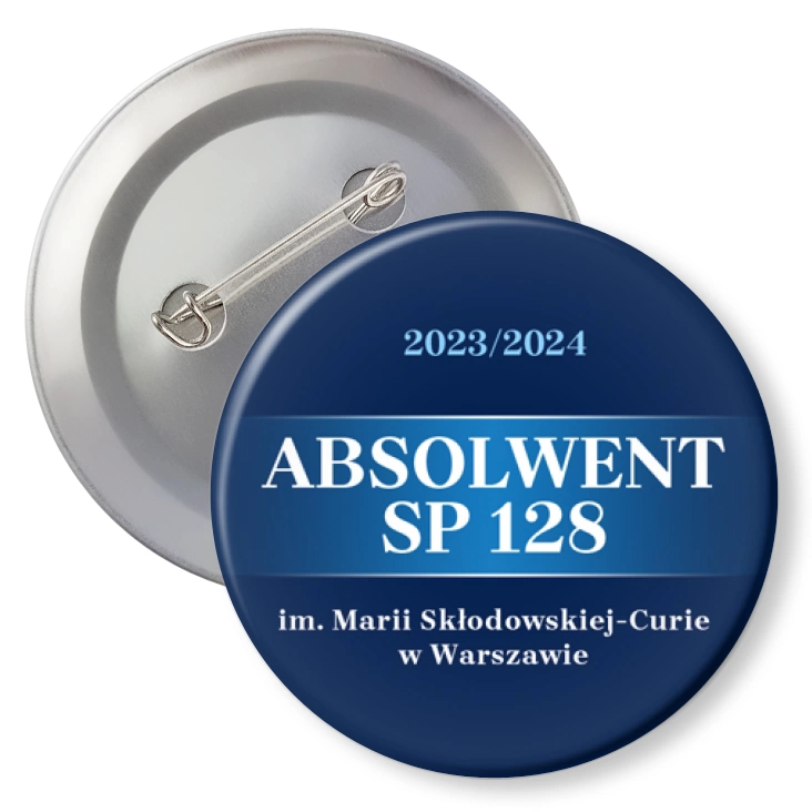 przypinka agrafka Absolwent SP 128 w Warszawie