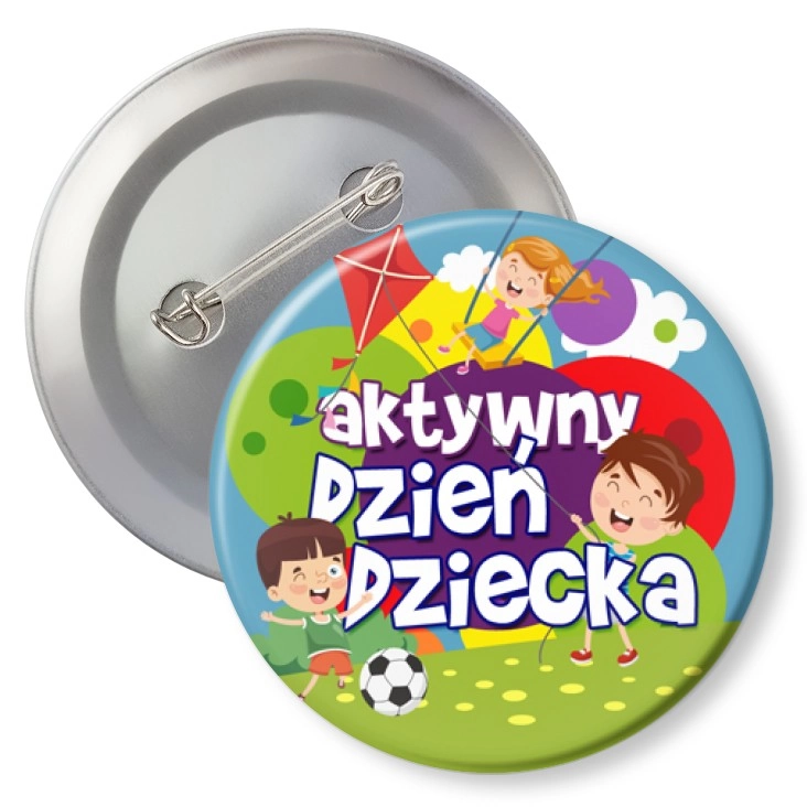 przypinka z agrafką Aktywny Dzień Dziecka