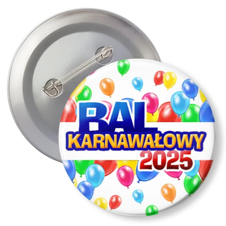 przypinka z agrafką Bal Karnawałowy w balonach