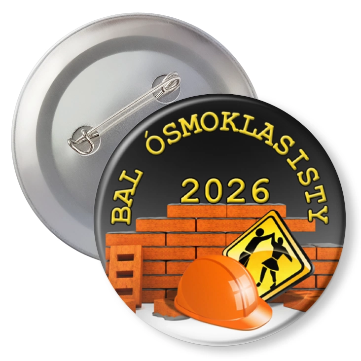 przypinkaBal Ósmoklasisty z murem z cegieł