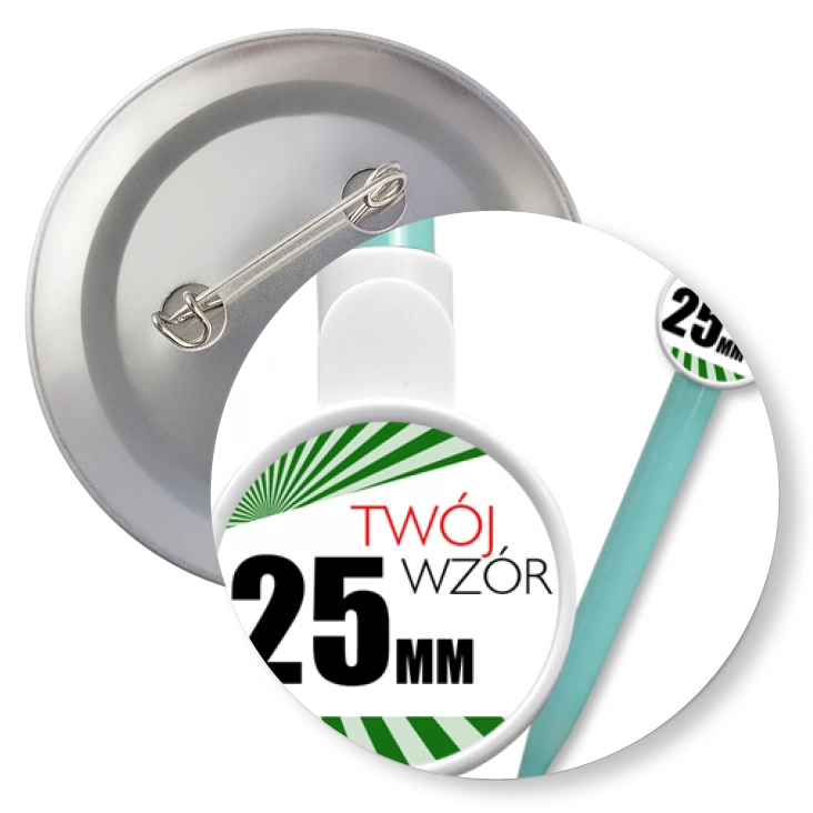 przypinkaDługopis 25mm błękitny Twój wzór