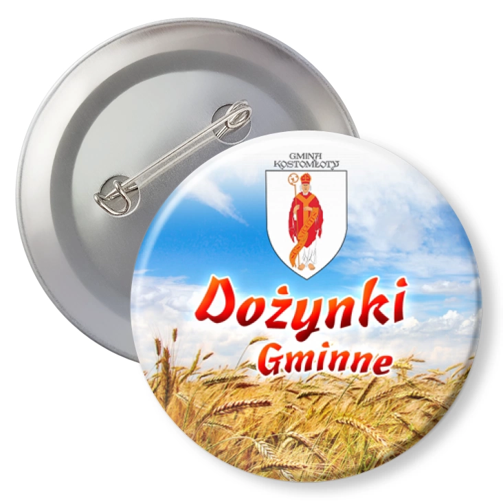 przypinka z agrafką Dożynki Gmina Kostomłoty
