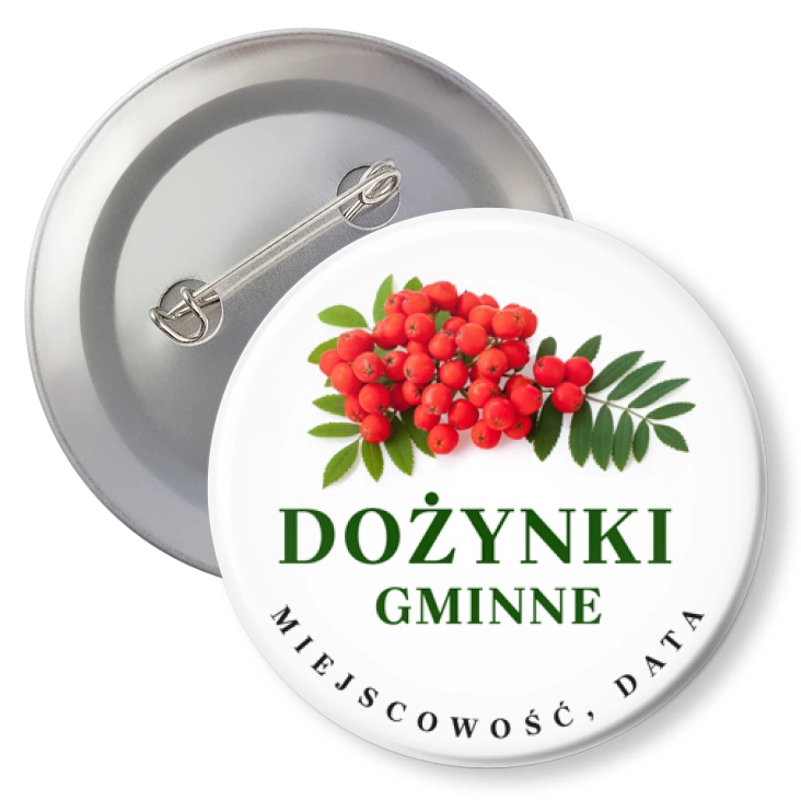 przypinka z agrafką Dożynki Gminne jarzębina