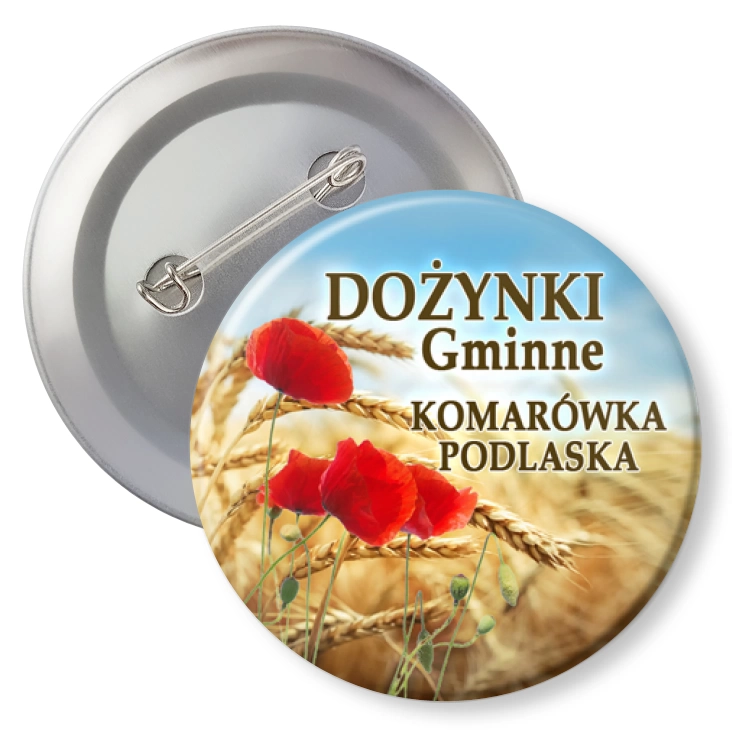 przypinka z agrafką Dożynki Gminne Komarówka Podlaska