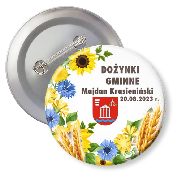 przypinka z agrafką Dożynki Gminne Majdan Krasieniński 2023