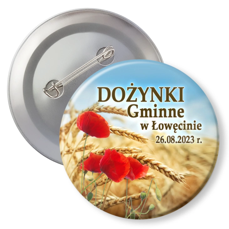 przypinka z agrafką Dożynki Gminne w Łowęcinie