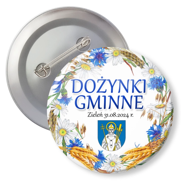 przypinka z agrafką Dożynki Gminne Zieleń 2024
