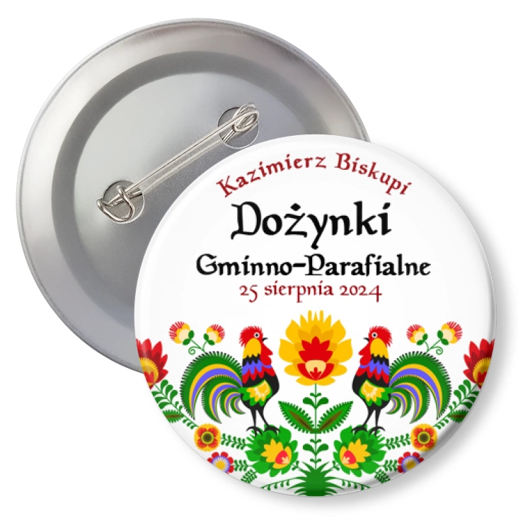 przypinka z agrafką Dożynki Gminno-Parafialne Kazimierz Biskupi 2024