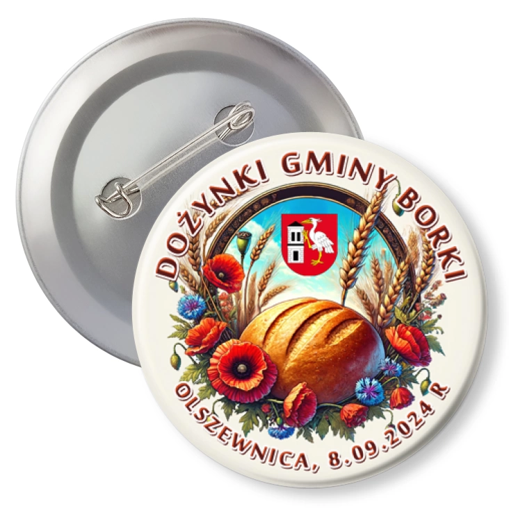 przypinka z agrafką Dożynki Gminy Borki 2024