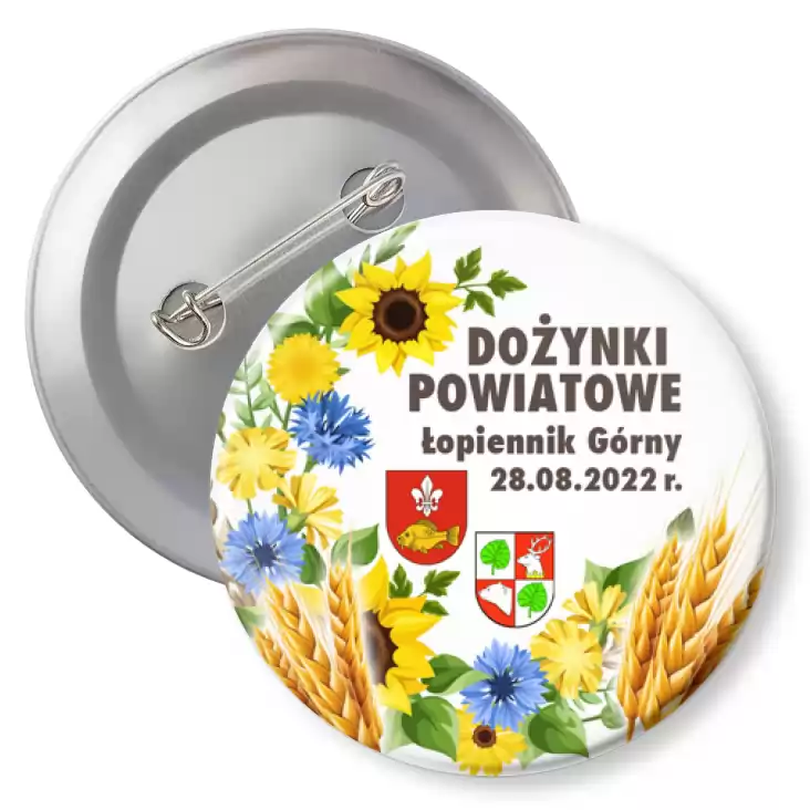 przypinka z agrafką Dożynki Powiatowe Łopiennik Górny 2022