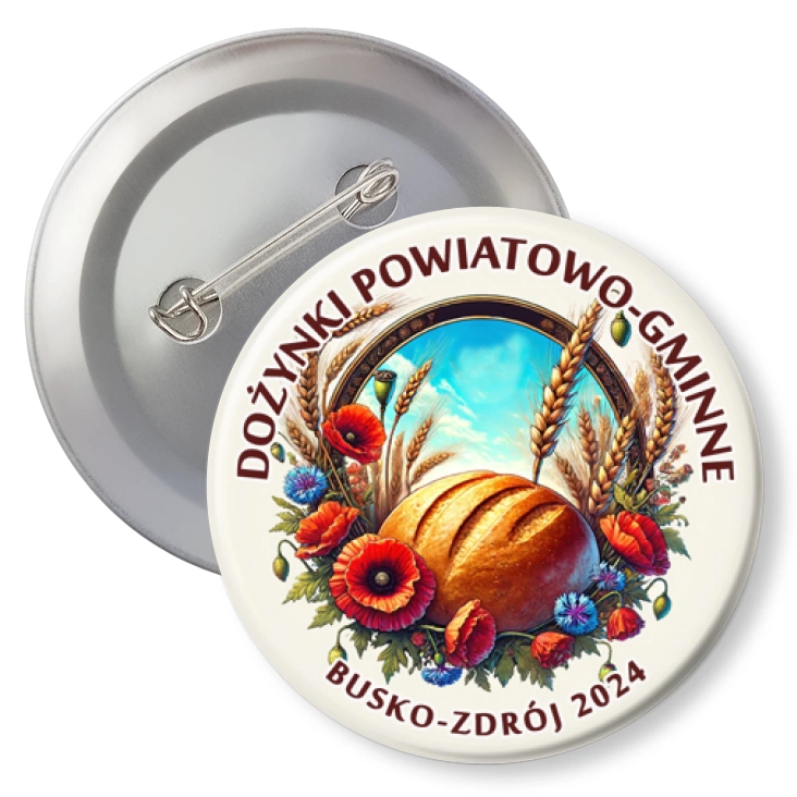 przypinka z agrafką Dożynki powiatowo-gminne Busko Zdrój 2024