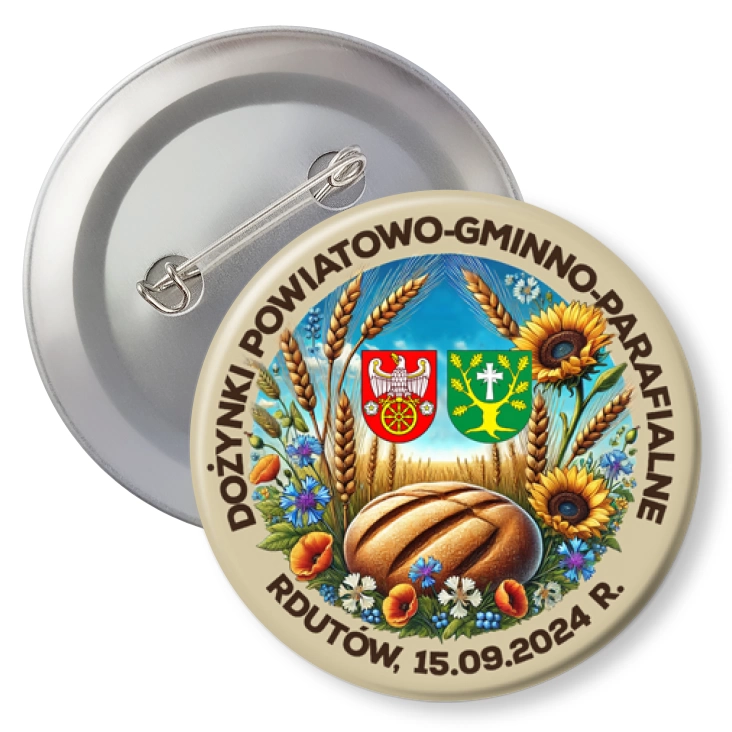 przypinka z agrafką Dożynki powiatowo-gminno-parafialne Rdutów 2024