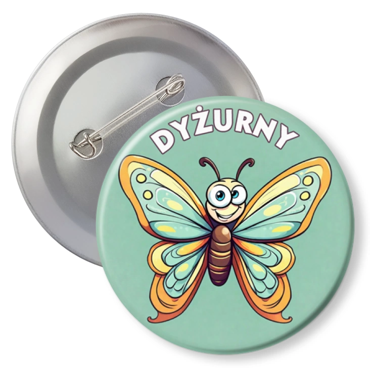 przypinkaDyżurny z wesołym motylkiem
