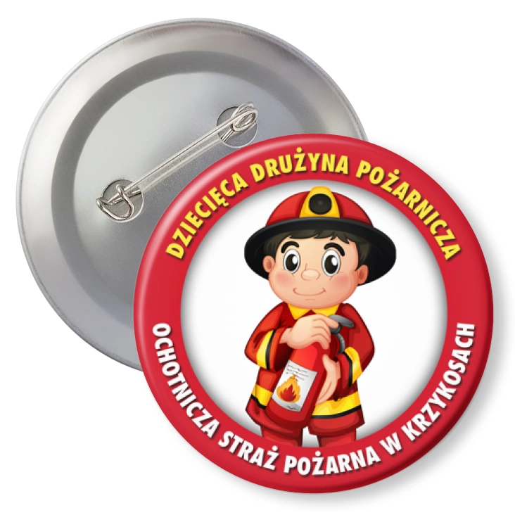 przypinka agrafka Dziecięca Drużyna Pożarnicza w Krzykosach