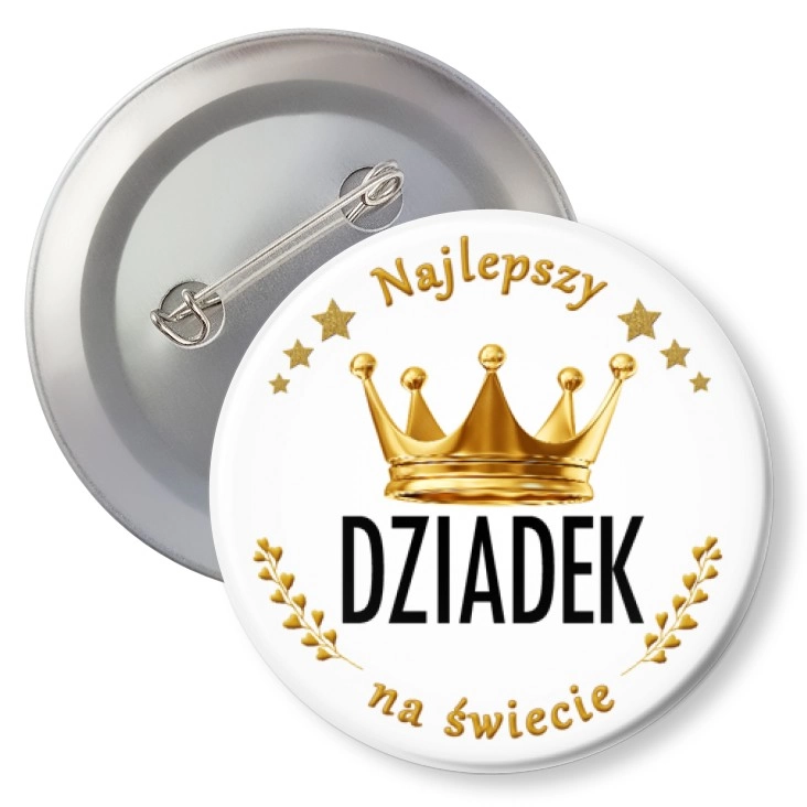 przypinka z agrafką Dzień Dziadka - Król Dziadek