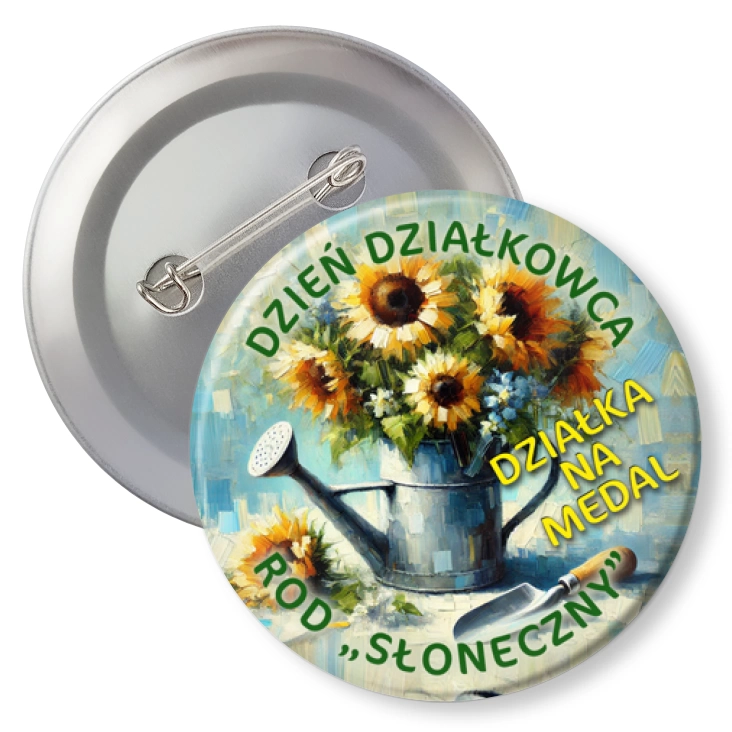 przypinka z agrafką Dzień Działkowca ROD Słoneczny