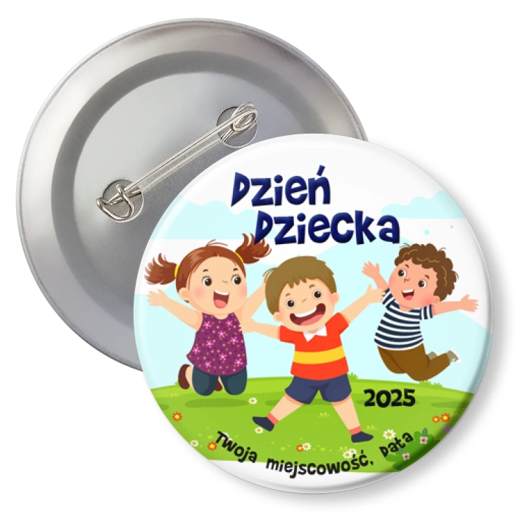 przypinka z agrafką Dzień Dziecka wesołe dzieciaki